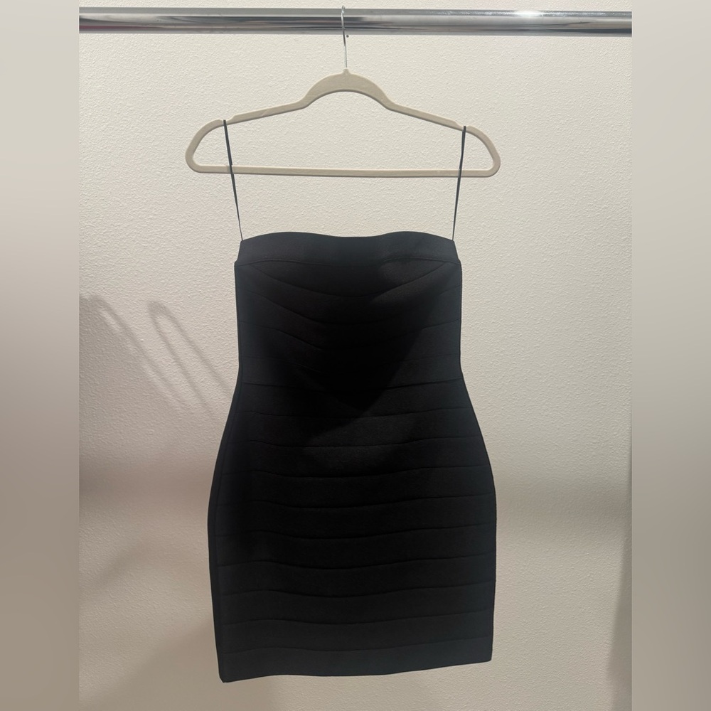 Susana Monaco Black Bandage Strapless Dress